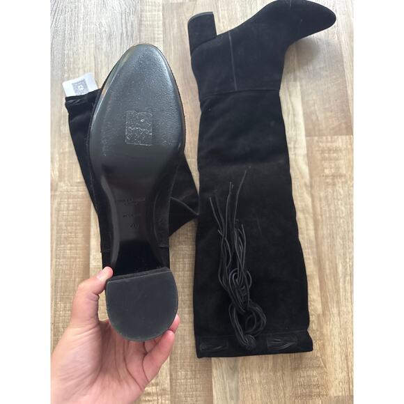 Women's Saint Laurent Laura 50 Fringe Black Leather Boot size 40 Designer Boho - Picture 3 of 7